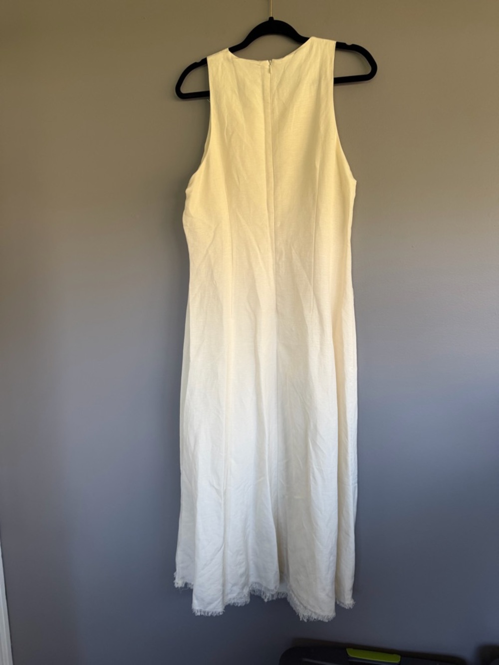 Mango LINEN DRESS WITH FRAYED HEM - Picture 7 of 11